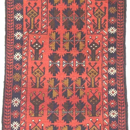 Tapis persan Baluch noué à la main