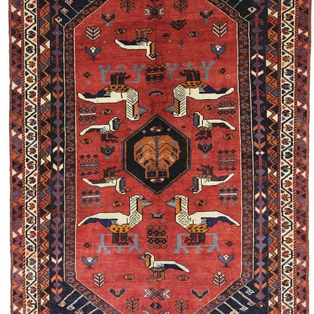 Hand-knotted Persian Qashqai carpet