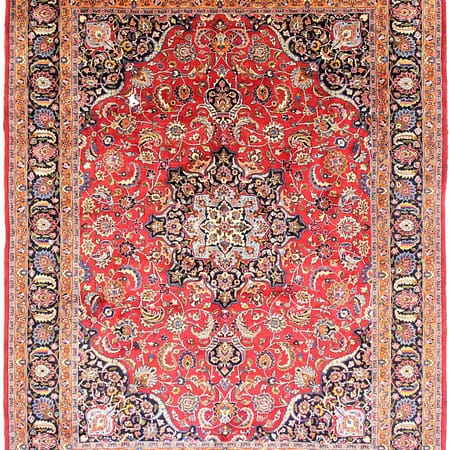 Hand-knotted Persian Mashad carpet