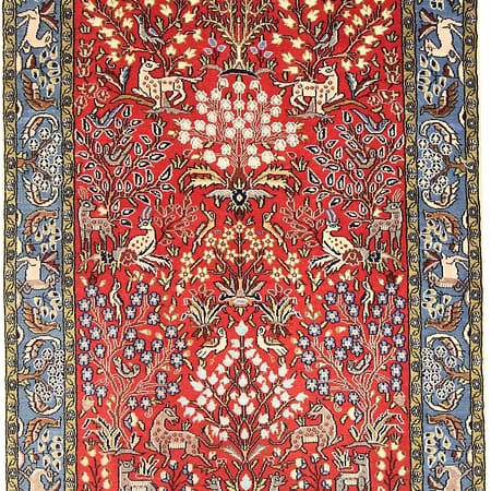 Hand-knotted Persian Qom carpet