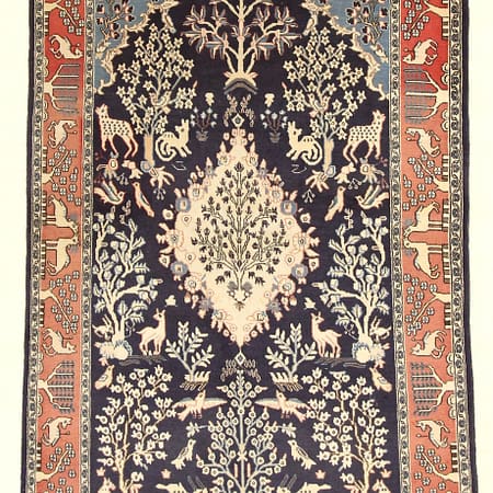 Handgeknoopt Perzisch Qom-tapijt