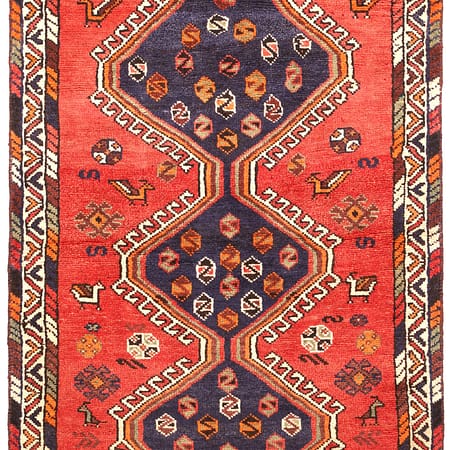 Tapis persan Shiraz noué à la main